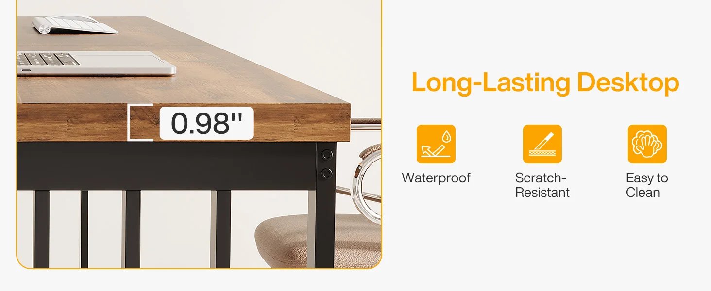 Tribesigns 78''Modern Large Office Desk, 2-Person Computer Workstation, Industrial Wooden Desk with Metal Legs