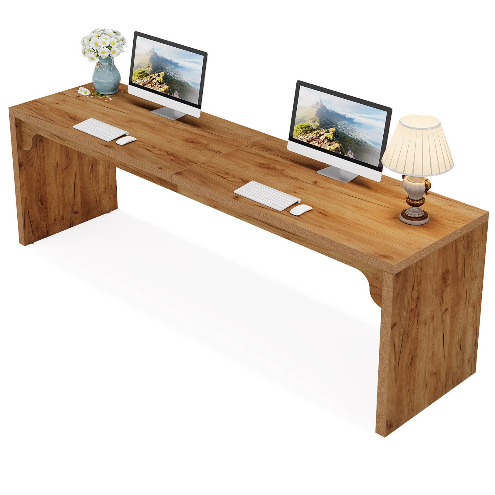 Tribesigns 78.7 Inches Long Computer Desk, Wooden Extra Long Desk Double Desk Workstation, 2 Person Desk for Home Office