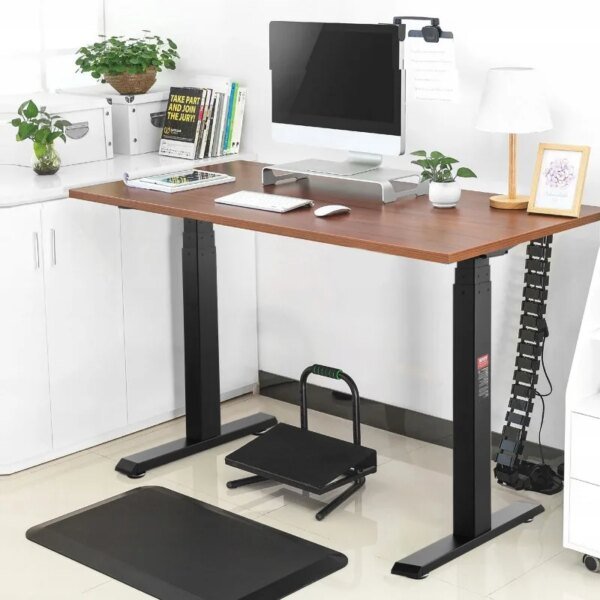 Standing Desk Frame Dual Motor Length Electric Stand Up Computer Desk Legs Home Office 3 Positions (Black Frame Only)
