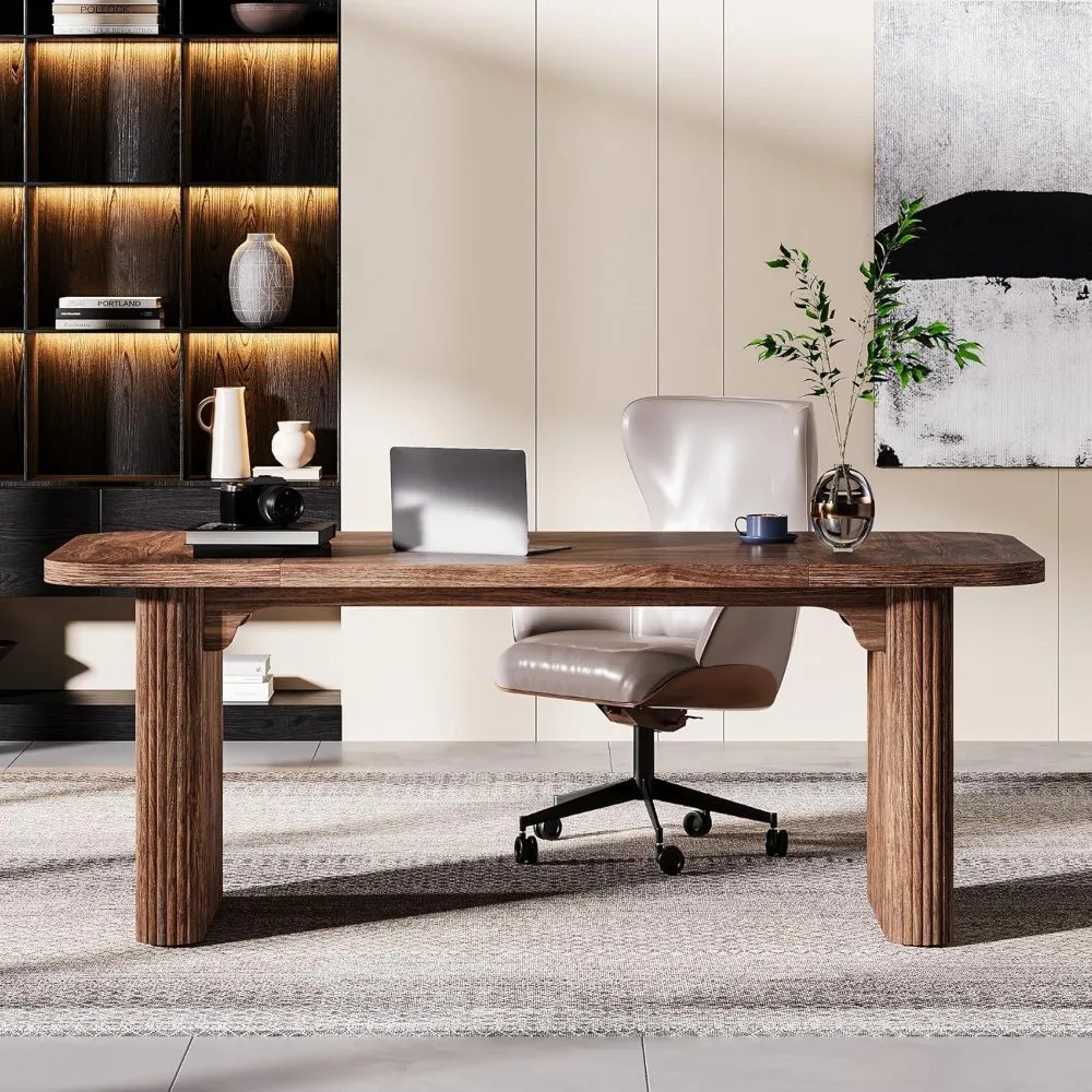62-Inch Executive Desk, Large Computer Office Desk, Modern Office Desks & Workstations with Double Pedestal, Writing Table Work 62-Inch Executive Desk, Large Computer Office Desk, Modern Office Desks & Workstations with Double Pedestal, Writing Table Work
