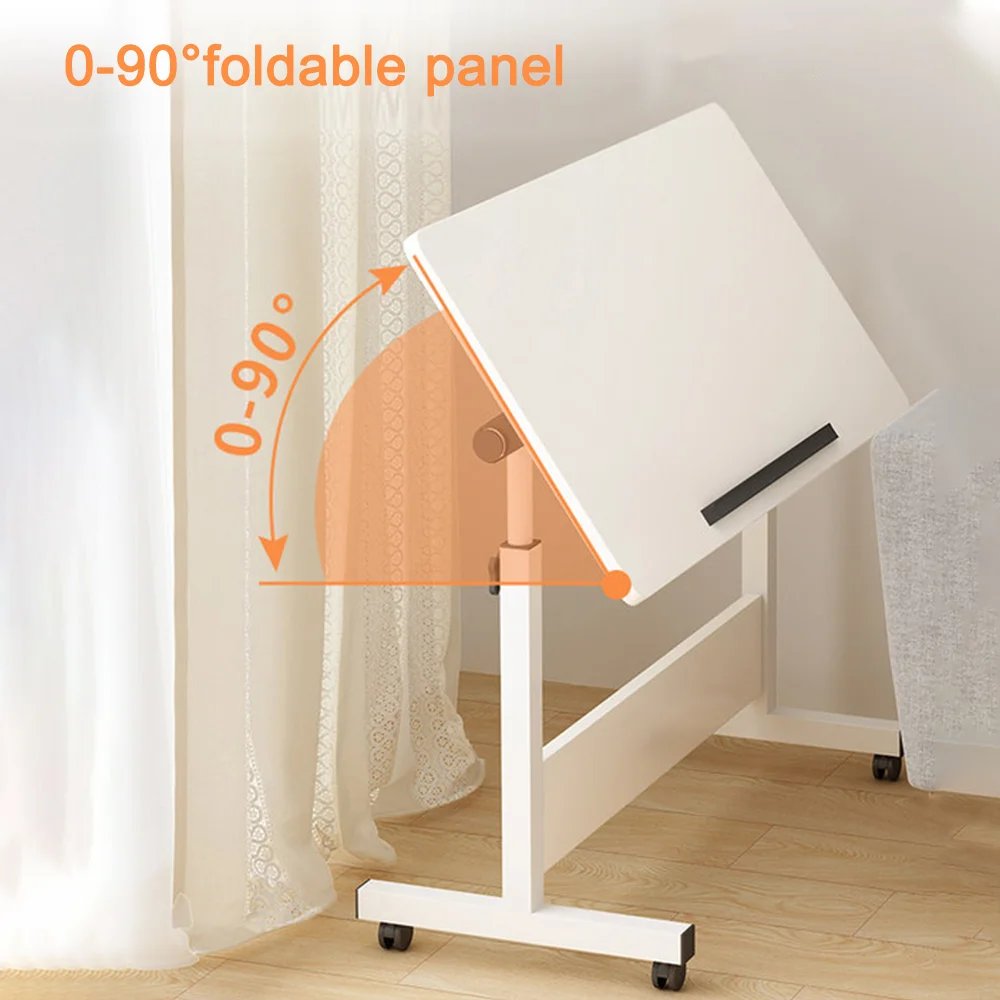 Rolling Desk Adjustable Height,Rolling Computer Cart,Portable Laptop Desk,Small Adjustable Home Office Desk,Rolling Laptop Desk