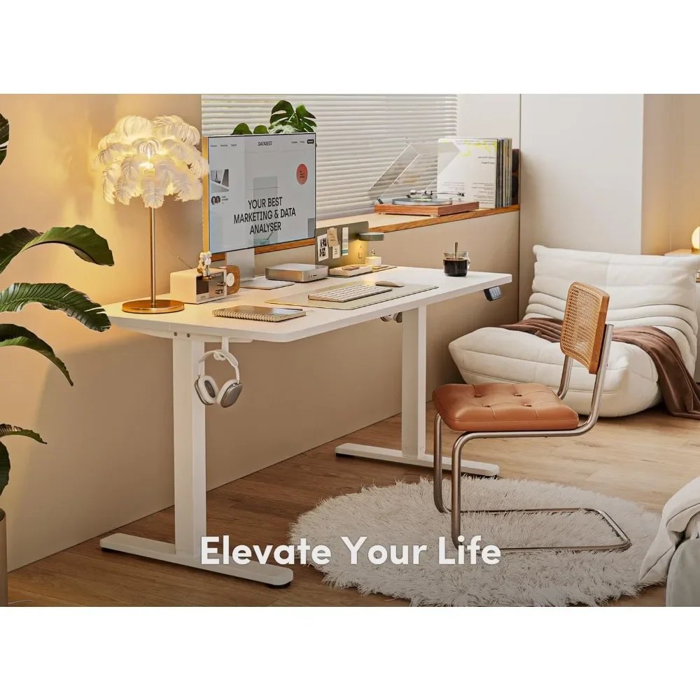 Electric Standing Desk, 55 x 24 Inches Height Adjustable Stand up Desk, Sit Stand Home Office Desk, Computer Desk,white Electric Standing Desk, 55 x 24 Inches Height Adjustable Stand up Desk, Sit Stand Home Office Desk, Computer Desk,white