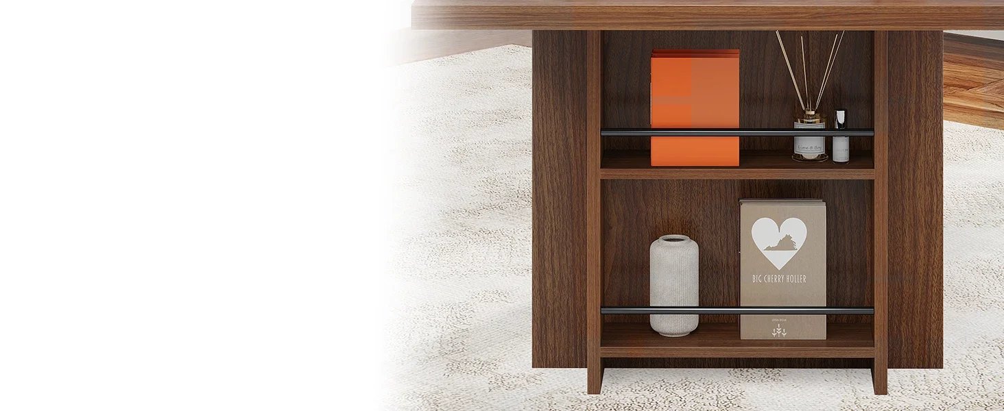63 Inches Office Executive Desk, Home Office Desk Large Computer Writing Table with Storage, Wood Workstation Desk Small
