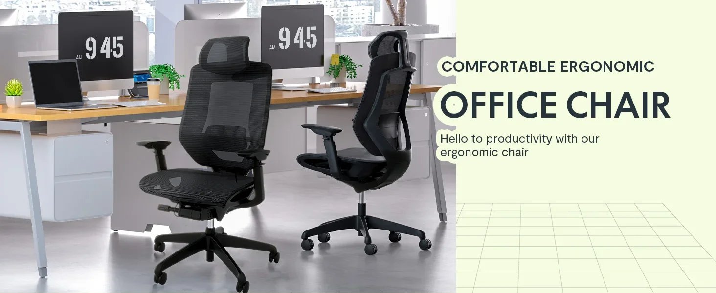 Big and Tall Office Chair Heavy Duty,4D Armrest Mesh Ergonomic Home Office Chair with High Back,and 360°Swivel Wheels(Black)