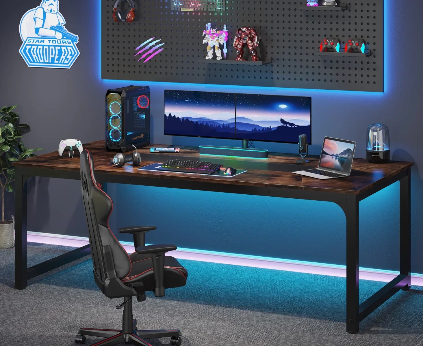 Tribesigns Modern Computer Desk 70.8 inch Large Executive Office Desk Study Writing Desk Workstation Computer Table