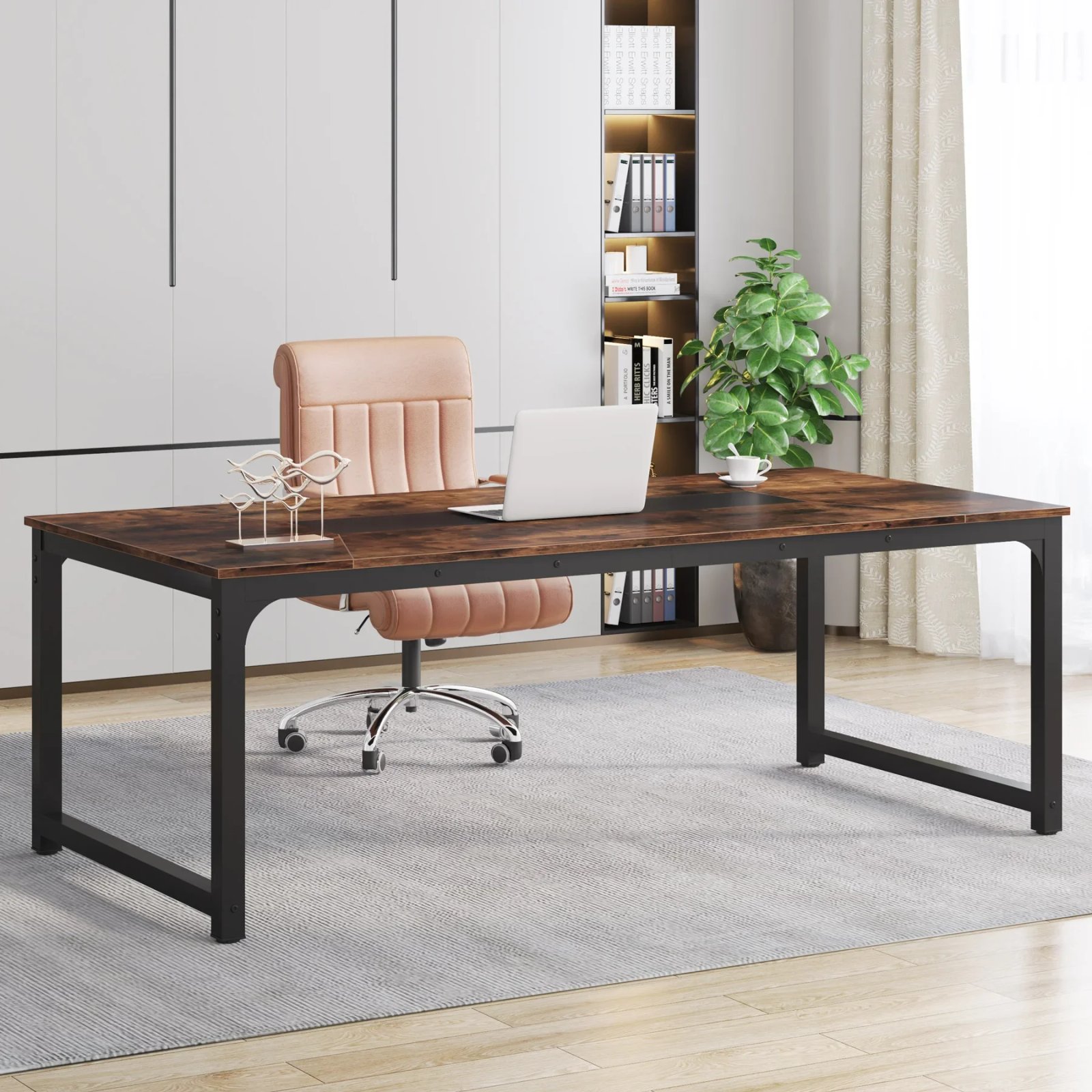 Tribesigns Modern Computer Desk 70.8 inch Large Executive Office Desk Study Writing Desk Workstation Computer Table