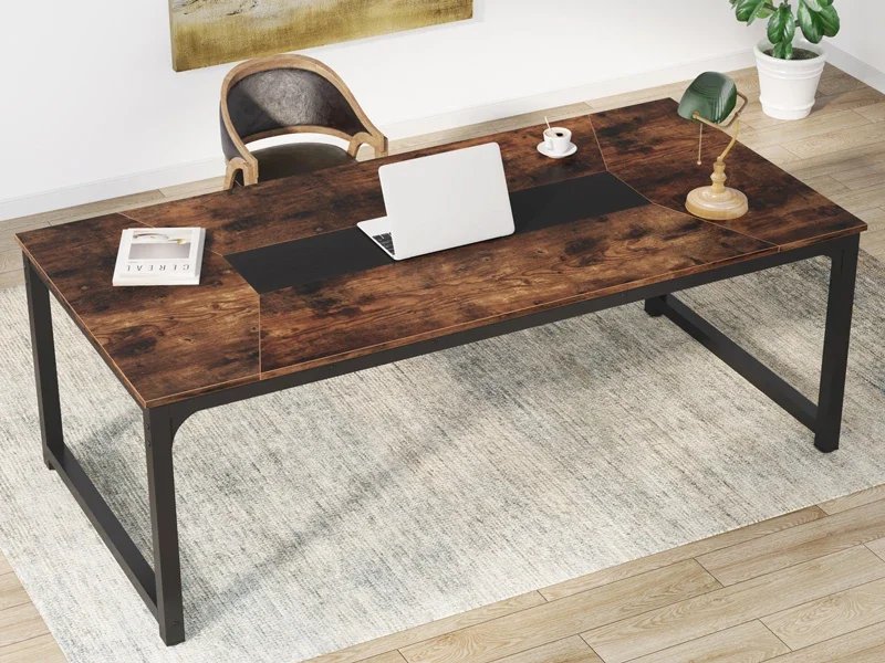 Tribesigns Modern Computer Desk 70.8 inch Large Executive Office Desk Study Writing Desk Workstation Computer Table