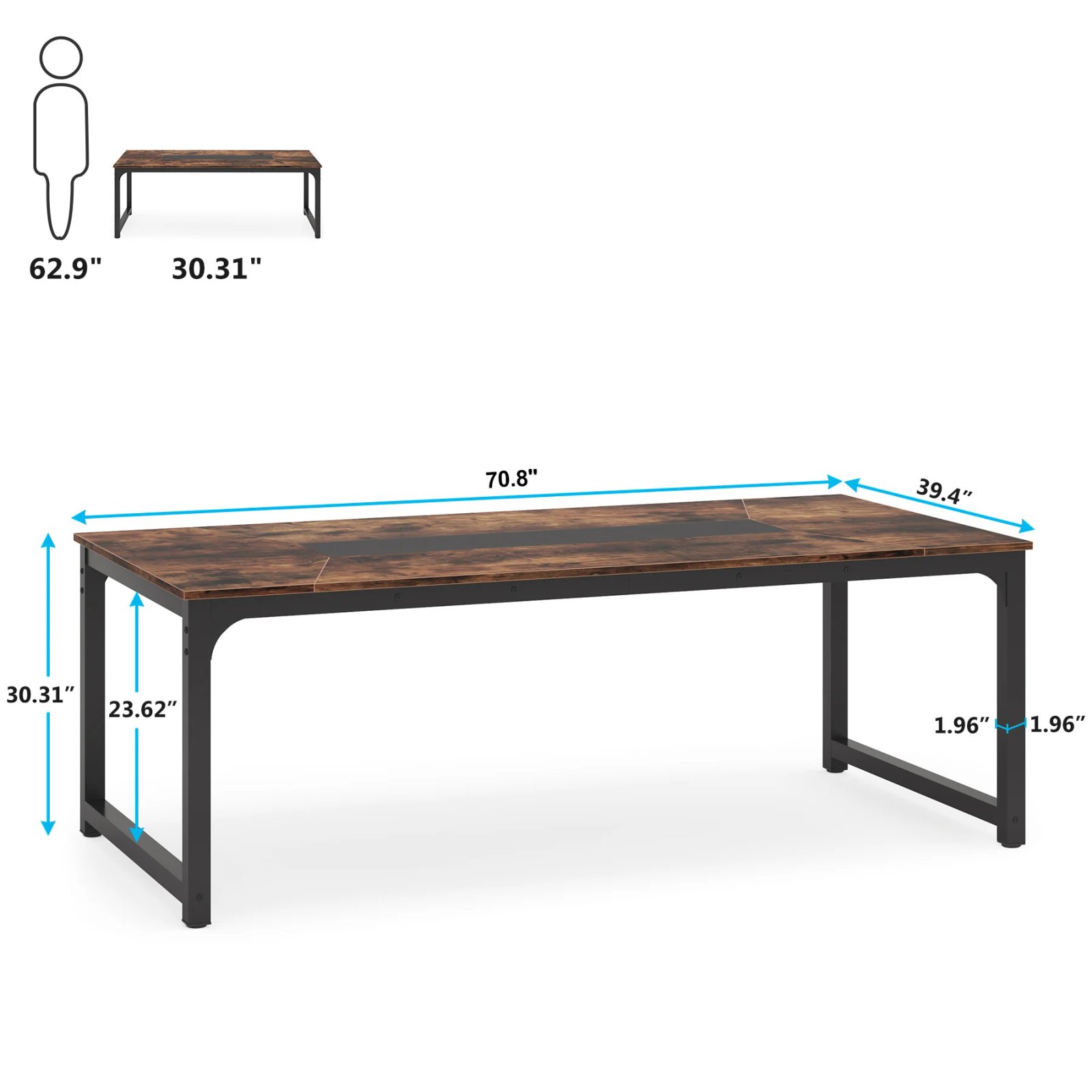 Tribesigns Modern Computer Desk 70.8 inch Large Executive Office Desk Study Writing Desk Workstation Computer Table