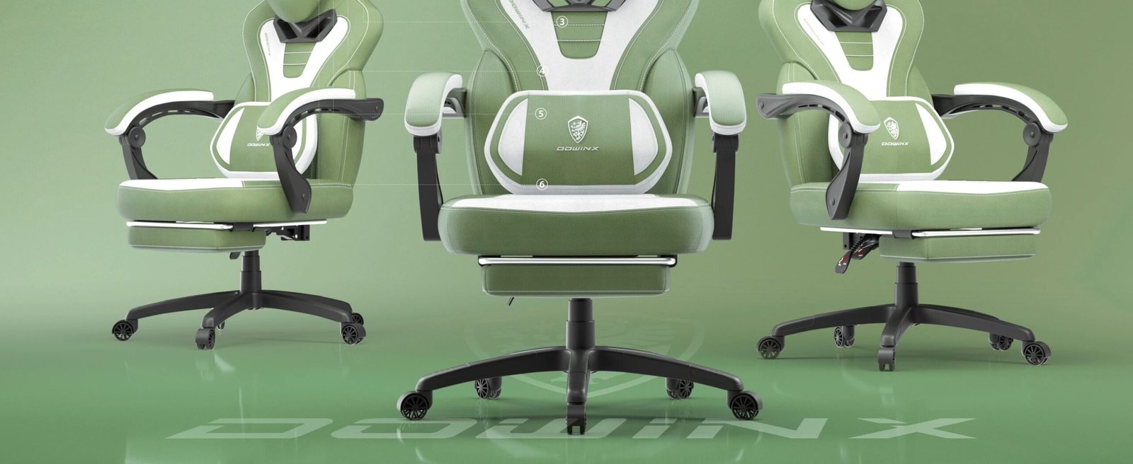 Dowinx Fabric Gaming Chair with Footrest, Big and Tall Gaming Chair for Heavy People, Computer/PC Gamer Chair for Adult