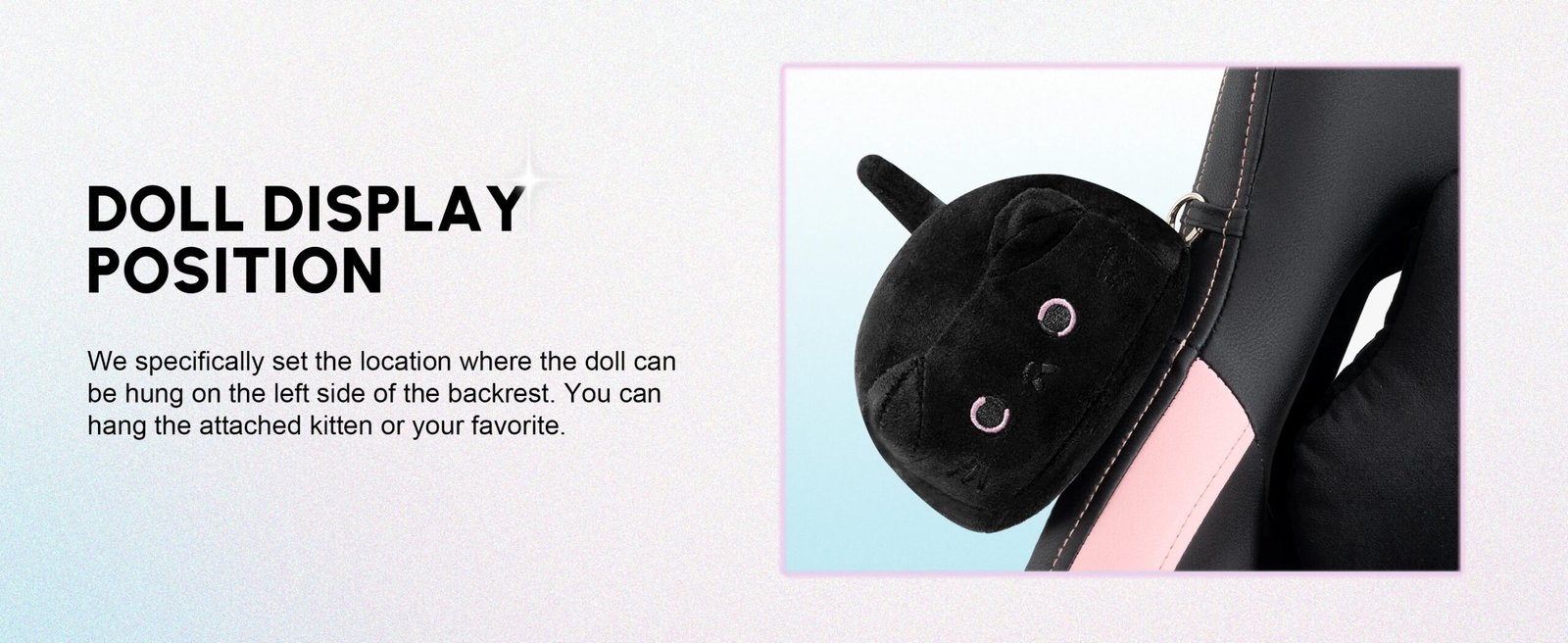Dowinx Gaming Chair Cute with Cat Ears and Massage Lumbar Support, Ergonomic Computer Chair for Girl with Footrest and Headrest