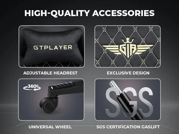 Gtplayer Gaming Chair Fabric with Pocket Spring Cushion, Ergonomic Video Swivel Game Chair with Footrest for Adults