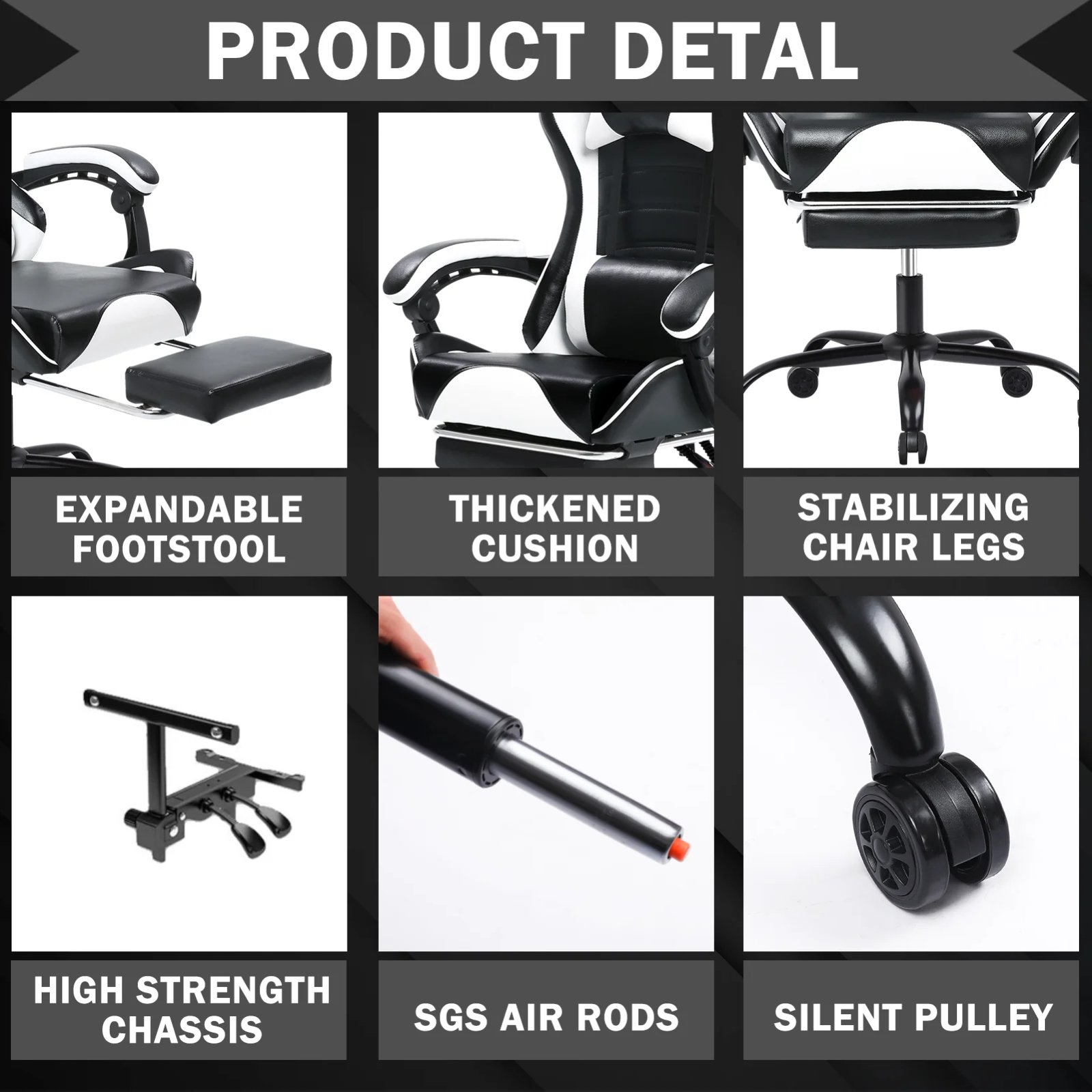 Gaming Chair, Ergonomic Video Game Chair for Adults, Computer Chair with Wheels