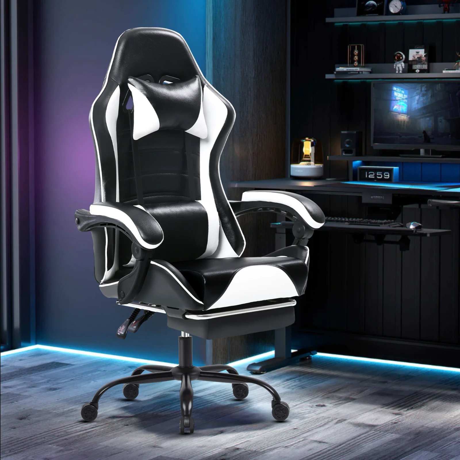 Gaming Chair, Ergonomic Video Game Chair for Adults, Computer Chair with Wheels
