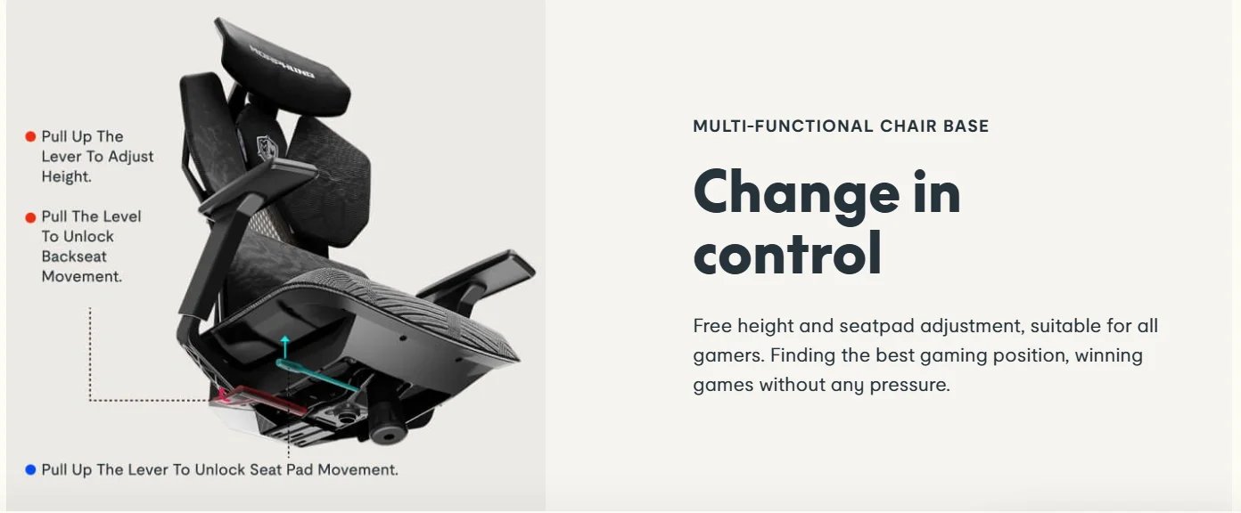 Morphling Ergonomic Gaming Chair Reclining Gamer Chair with Adjustable Lumbar Support & 4D Armrests High Back Gaming Chairs
