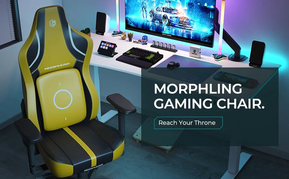 Morphling Ergonomic Gaming Chair,Adjustable Office Computer Chair with Dynamic Lumbar Support and Thicken Seat,Enlarge