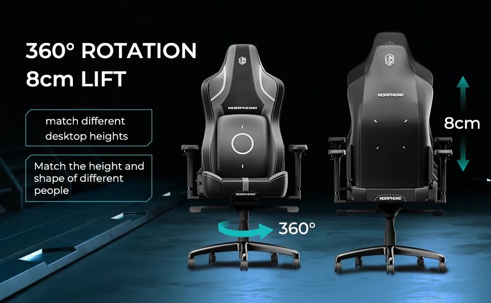 Morphling Ergonomic Gaming Chair,Adjustable Office Computer Chair with Dynamic Lumbar Support and Thicken Seat,Enlarge