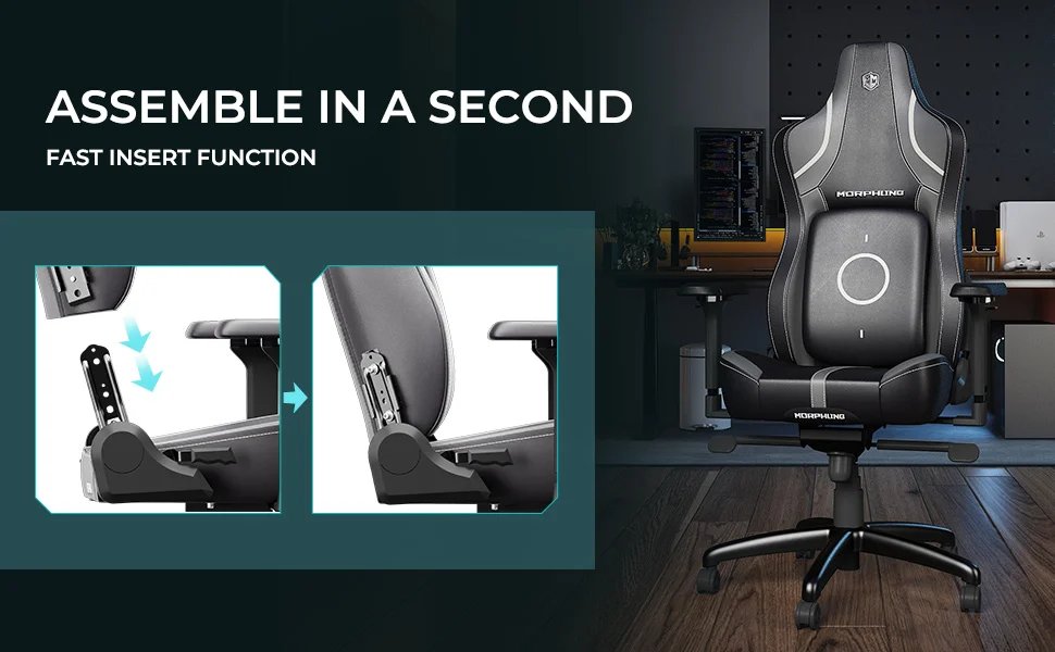 Morphling Ergonomic Gaming Chair,Adjustable Office Computer Chair with Dynamic Lumbar Support and Thicken Seat,Enlarge