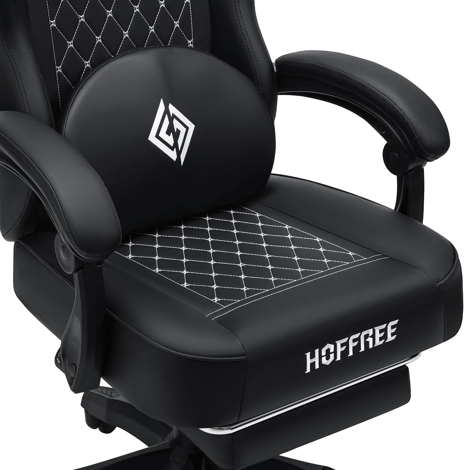 Gaming Chair with Footrest Ergonomic Chair Bluetooth Speaker Dual Function Massage Folding Recliner Computer Office Home Chair