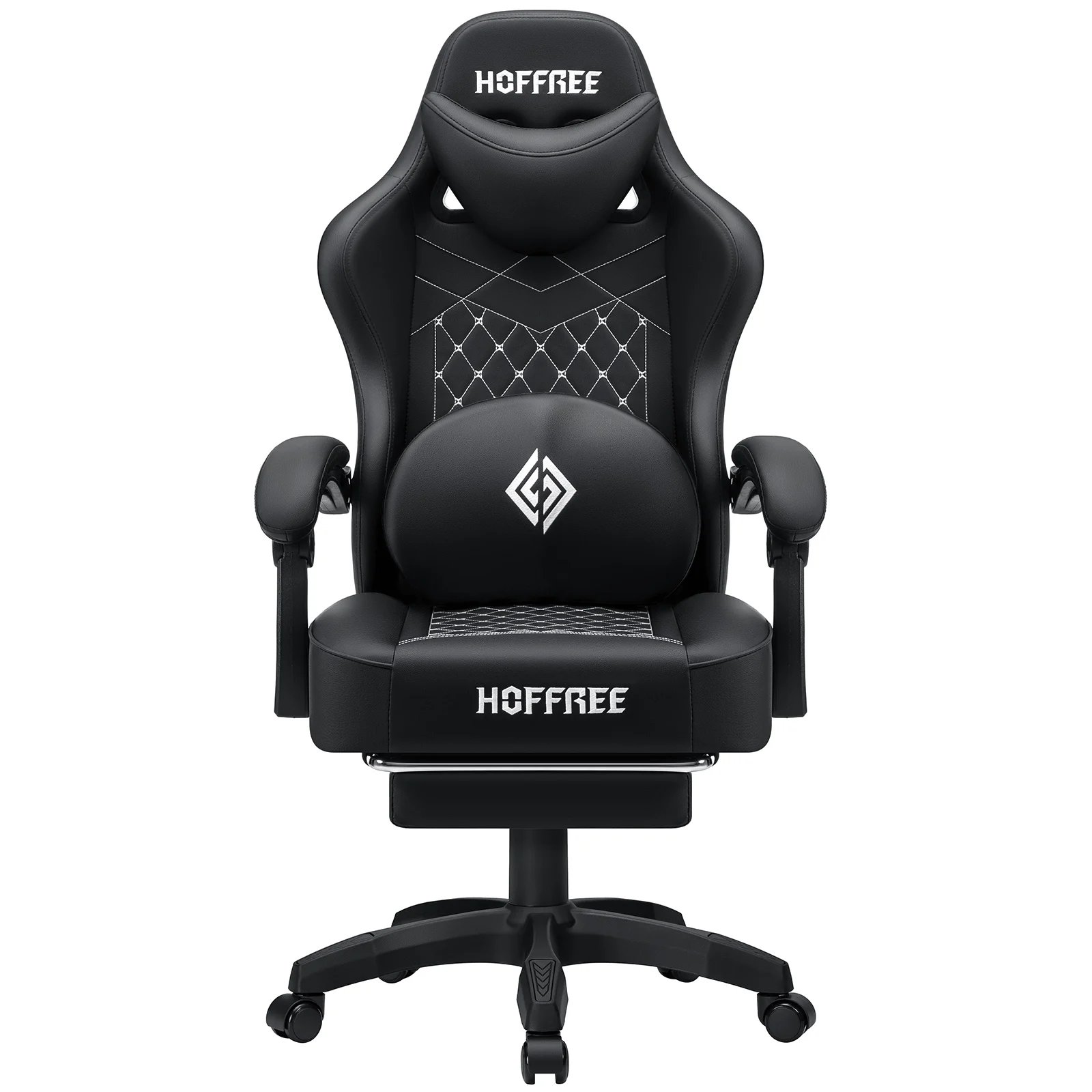 Gaming Chair with Footrest Ergonomic Chair Bluetooth Speaker Dual Function Massage Folding Recliner Computer Office Home Chair