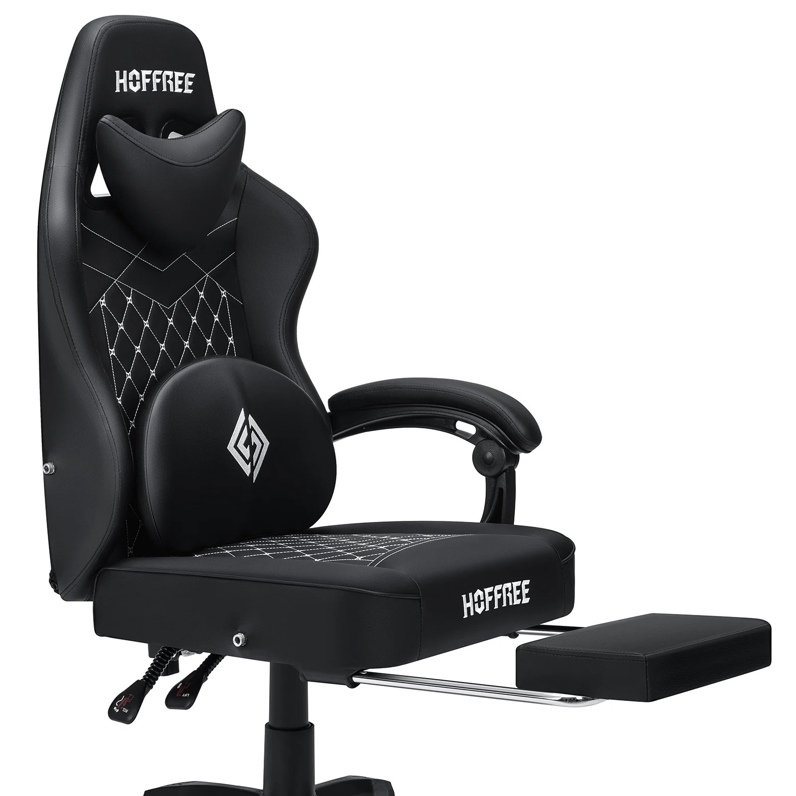 Gaming Chair with Footrest Ergonomic Chair Bluetooth Speaker Dual Function Massage Folding Recliner Computer Office Home Chair