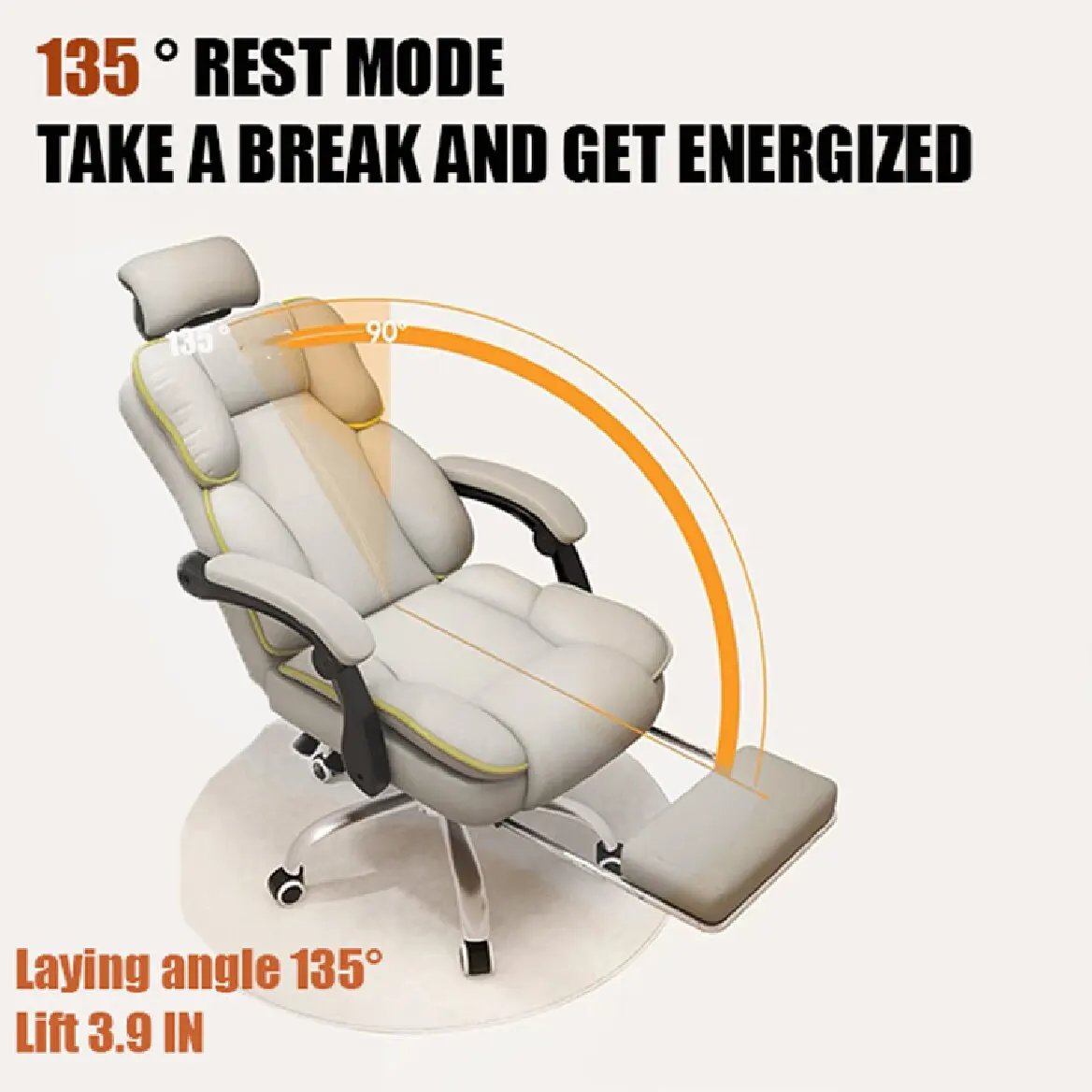 Executive Office Chair with Foot Rest High Back Office Chair Computer Gaming Chairs Big and Tall PU Leather Office Brown Compute