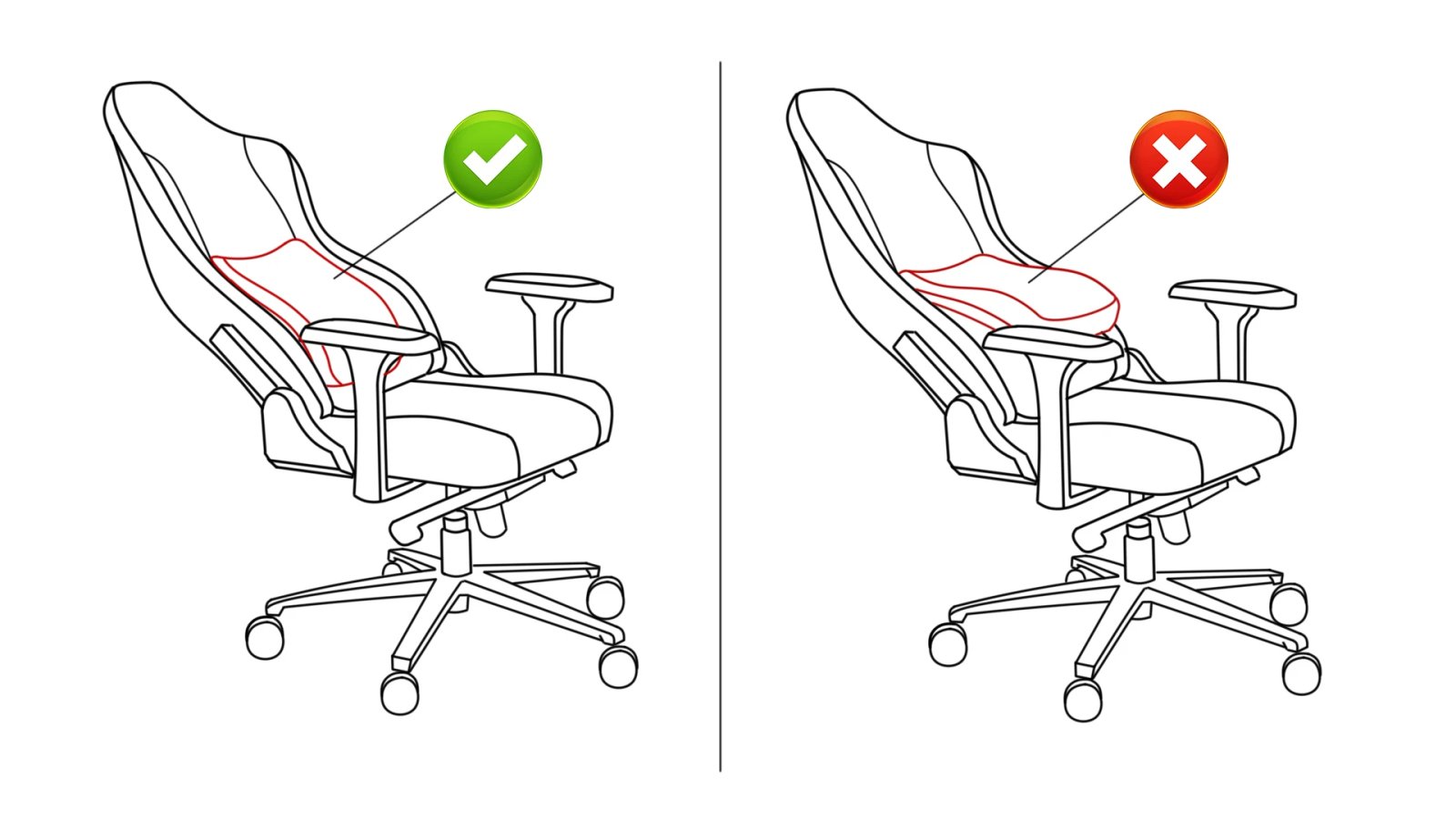 Morphling Gaming Chair Dynamic Lumbar Support and Thicken Seat, Height Adjustable Game Chair with 360°-Swivel Seat