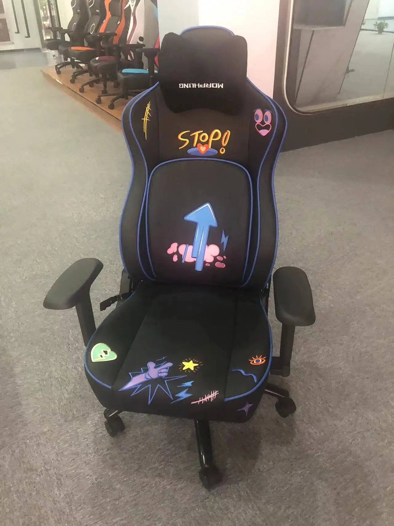 Morphling Gaming Chair Dynamic Lumbar Support and Thicken Seat, Height Adjustable Game Chair with 360°-Swivel Seat