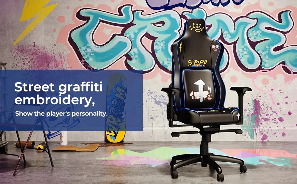 Morphling Gaming Chair Dynamic Lumbar Support and Thicken Seat, Height Adjustable Game Chair with 360°-Swivel Seat