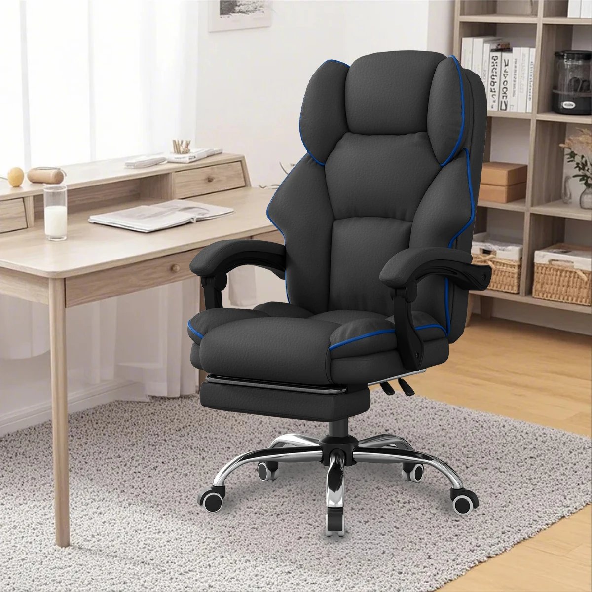 Executive Office Chair High Back Computer Gaming Chairs Leather Desk Chair with Foot Rest Ergonomic Swivel Work Chairs