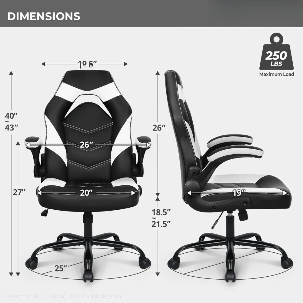 Popular -Video Gaming Chair Ergonomic Computer Desk Office Chair w/Lumbar Support Adjustable  Height-Guaranteed Authentic