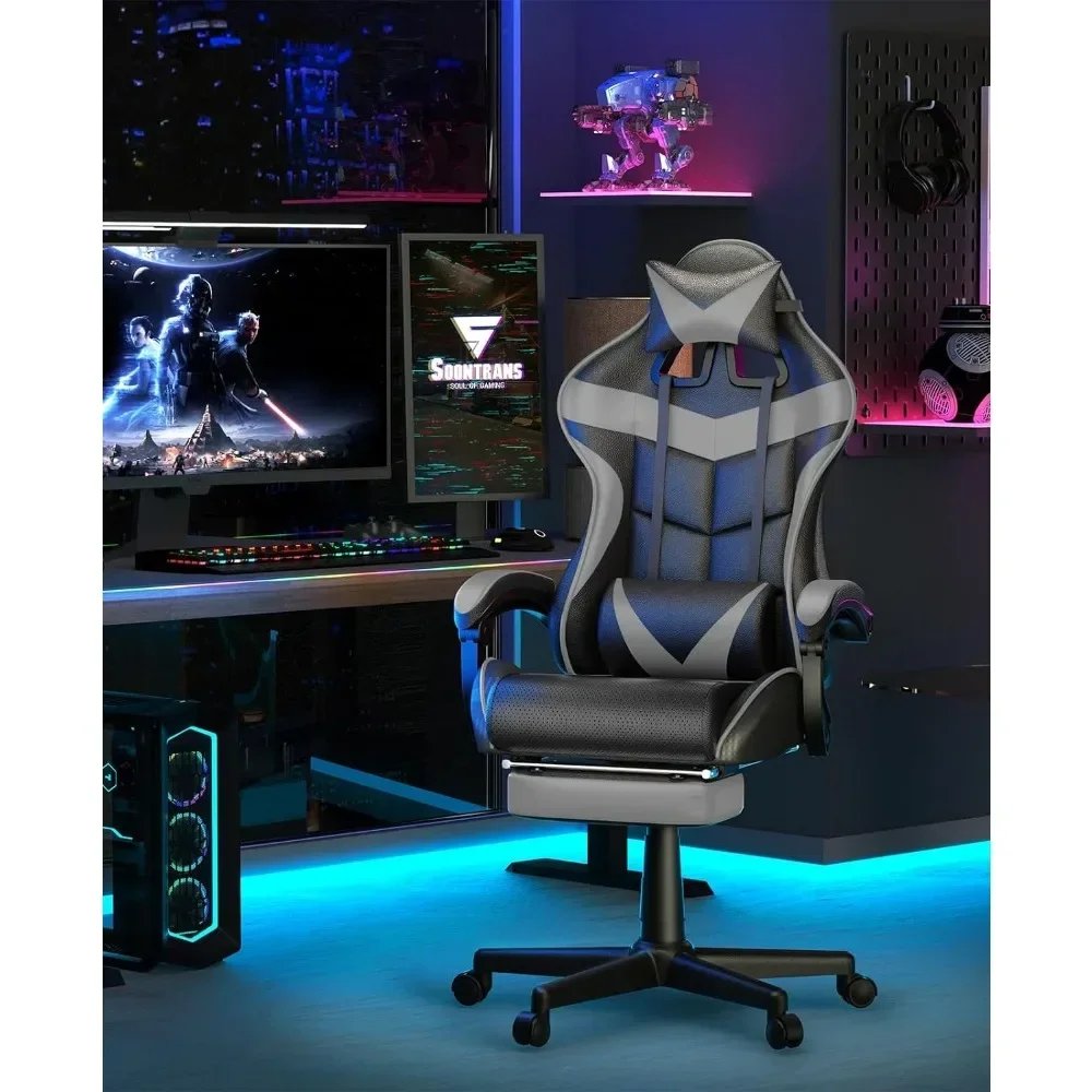 Computer Armchair Girlfriend Computer Gaming Chair Pink Gaming Chair With Footrest Sister Wife and Love (Pink) Desk Gamer Office