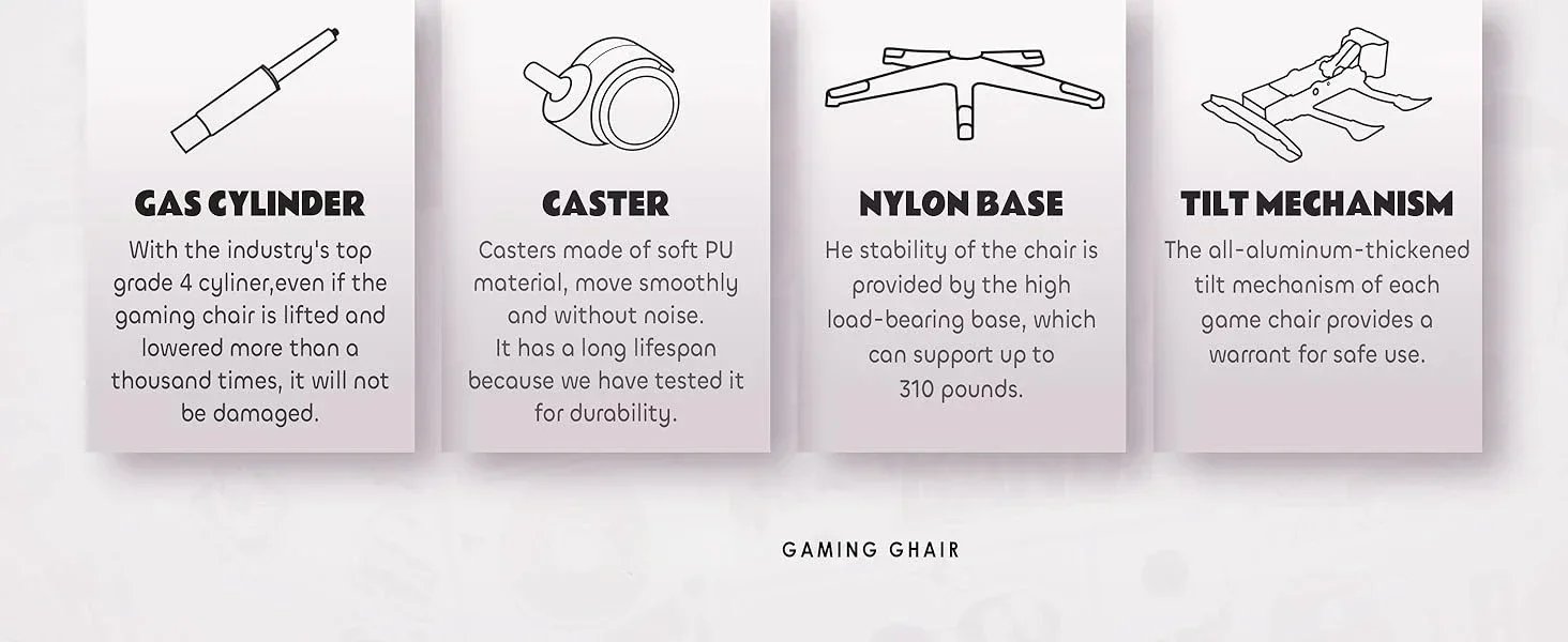 Gaming Chair, Cute with Cat Ears Paw Lumbar and Cushion,Ergonomic Computer Chair with Footrest, Reclining, Computer Chair