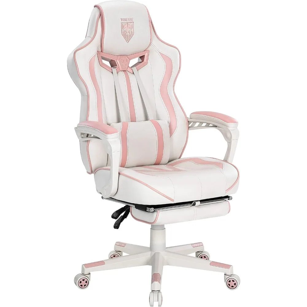 Pink Gaming Chair for Girls, Pink Computer Gaming Chairs for Adults, Reclining Gamer Chair with Footrest with Massage, Ergonomi Pink Gaming Chair for Girls, Pink Computer Gaming Chairs for Adults, Reclining Gamer Chair with Footrest with Massage, Ergonomi