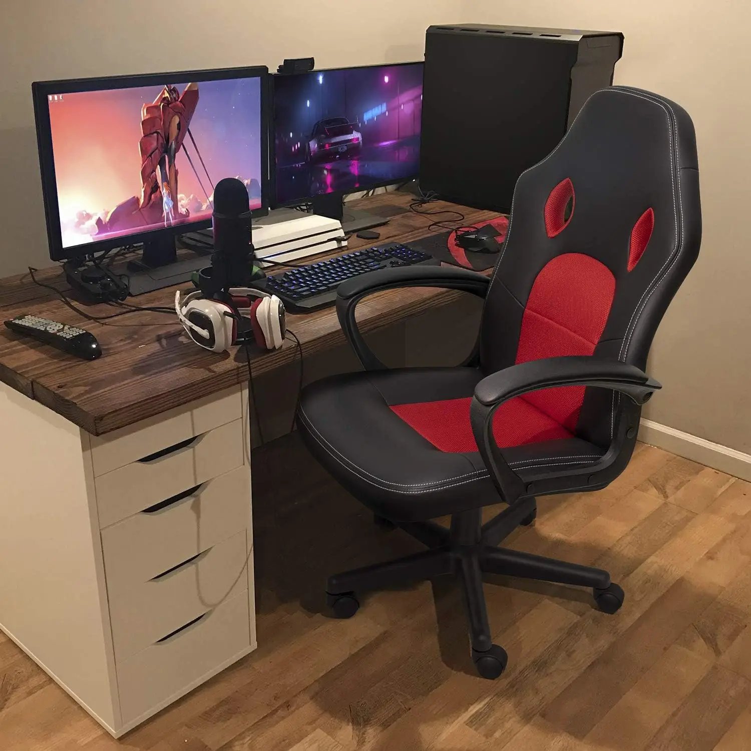 Office Gaming Chair High Back Leather Computer Chairs Ergonomic Height Adjustable Racing Game Desk Chair Executive Confe