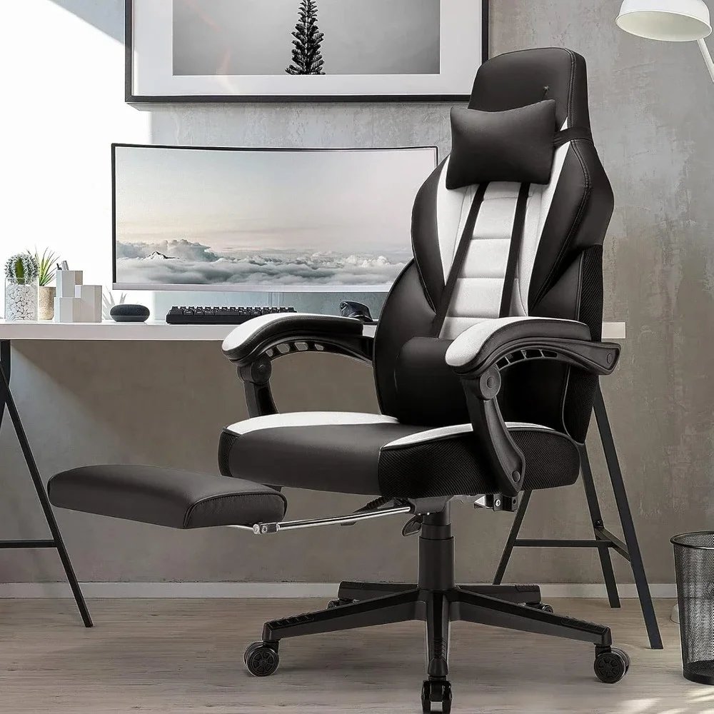 Gaming Chair with Footrest and Massage, Big and Tall Gaming Chair for Adults, Ergonomic Heavy Duty Gaming Chairwith Large Size Gaming Chair with Footrest and Massage, Big and Tall Gaming Chair for Adults, Ergonomic Heavy Duty Gaming Chairwith Large Size