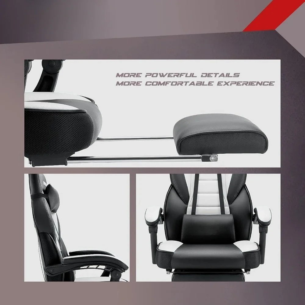 Gaming Chair with Footrest and Massage, Big and Tall Gaming Chair for Adults, Ergonomic Heavy Duty Gaming Chairwith Large Size Gaming Chair with Footrest and Massage, Big and Tall Gaming Chair for Adults, Ergonomic Heavy Duty Gaming Chairwith Large Size