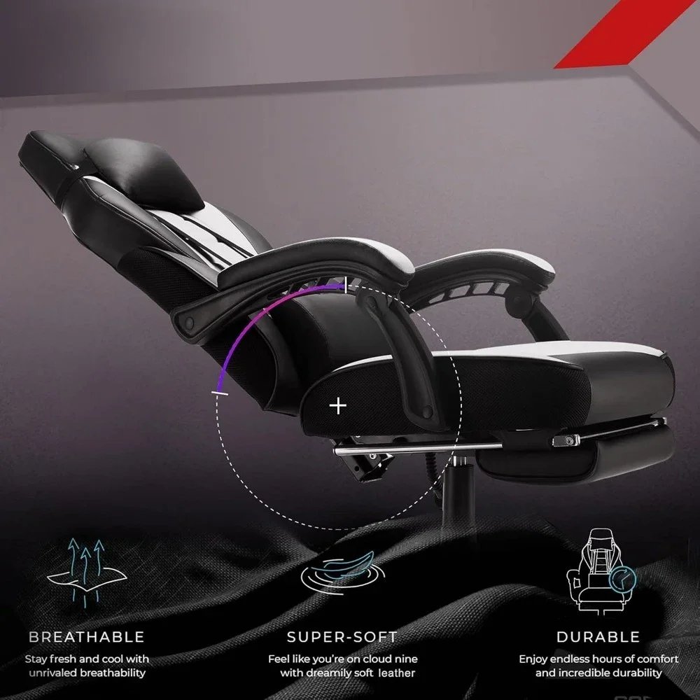 Gaming Chair with Footrest and Massage, Big and Tall Gaming Chair for Adults, Ergonomic Heavy Duty Gaming Chairwith Large Size Gaming Chair with Footrest and Massage, Big and Tall Gaming Chair for Adults, Ergonomic Heavy Duty Gaming Chairwith Large Size