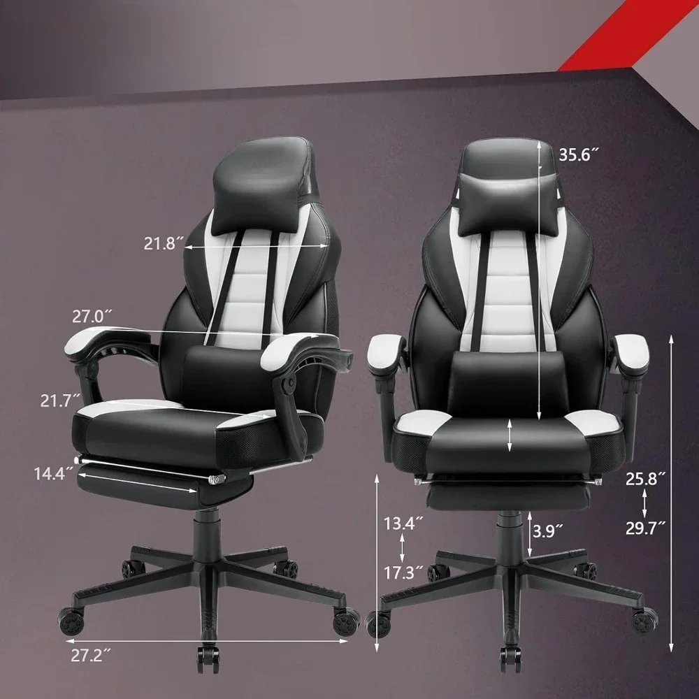 Gaming Chair with Footrest and Massage, Big and Tall Gaming Chair for Adults, Ergonomic Heavy Duty Gaming Chairwith Large Size Gaming Chair with Footrest and Massage, Big and Tall Gaming Chair for Adults, Ergonomic Heavy Duty Gaming Chairwith Large Size