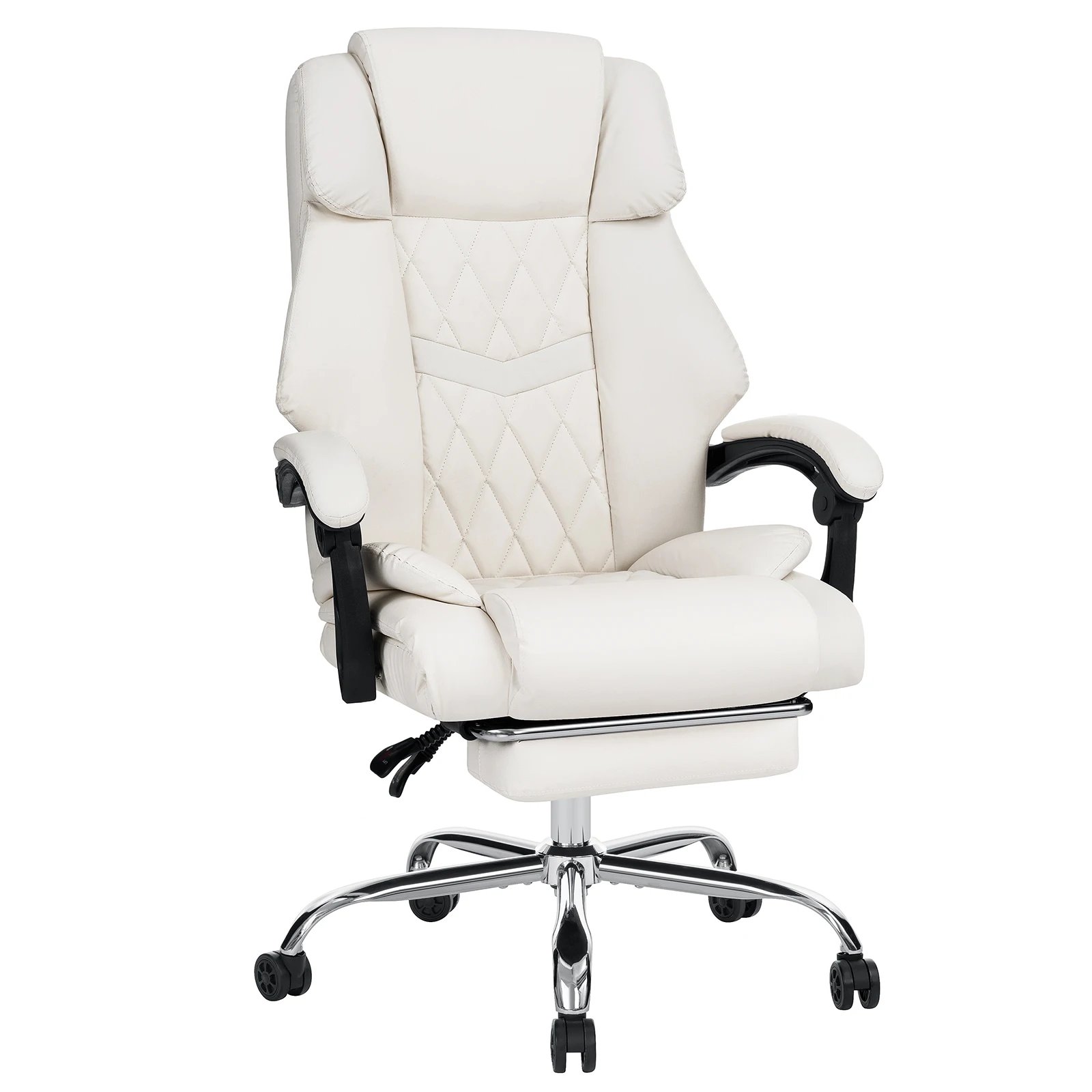 Large Size Stylish Office Chair Ergonomic with Whees Footrest Spring Cushion Height Armrests Adjustable Computer Gaming Chair