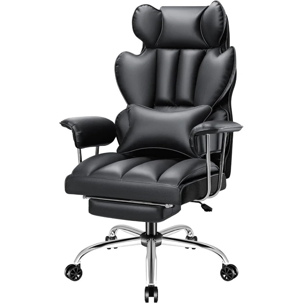 Office Chairs Big &Tall Office Chair, High Back Leather Chair with Footrest, Reclining Ergonomic Executive Suppo Office Chairs