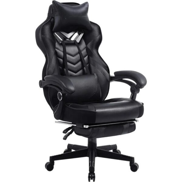 Gaming Chair for Adults,Computer Chair with High Back,Big and Tall Gaming Chairs Footrest and Massage,Reclining Gamer Ergonomic