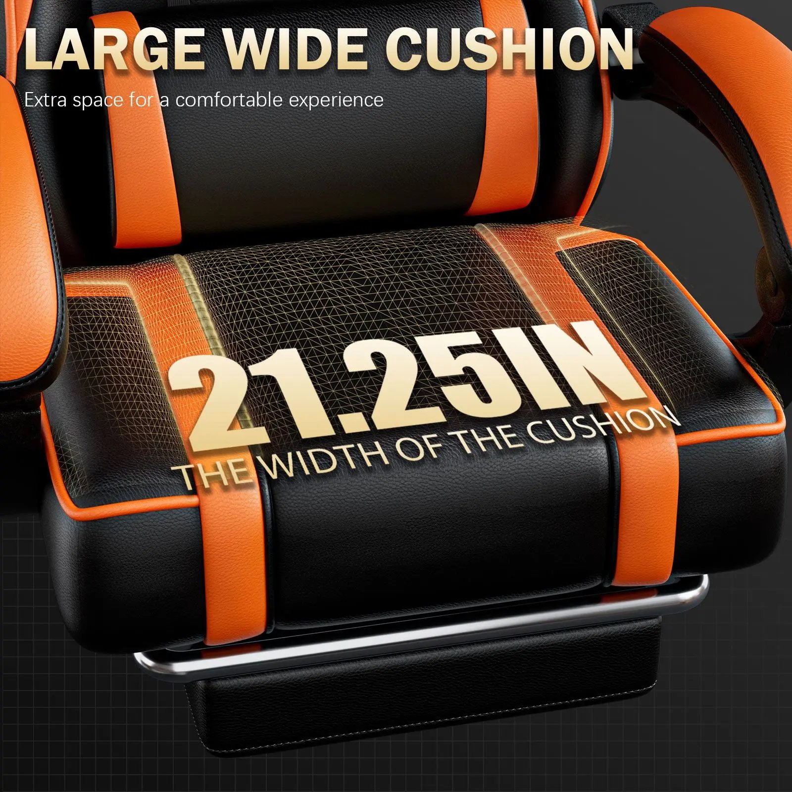PU Leather Gaming Chair with Footrest,360°Swivel Adjustable Lumbar Pillow Gamer Chair,Comfortable Computer Chair