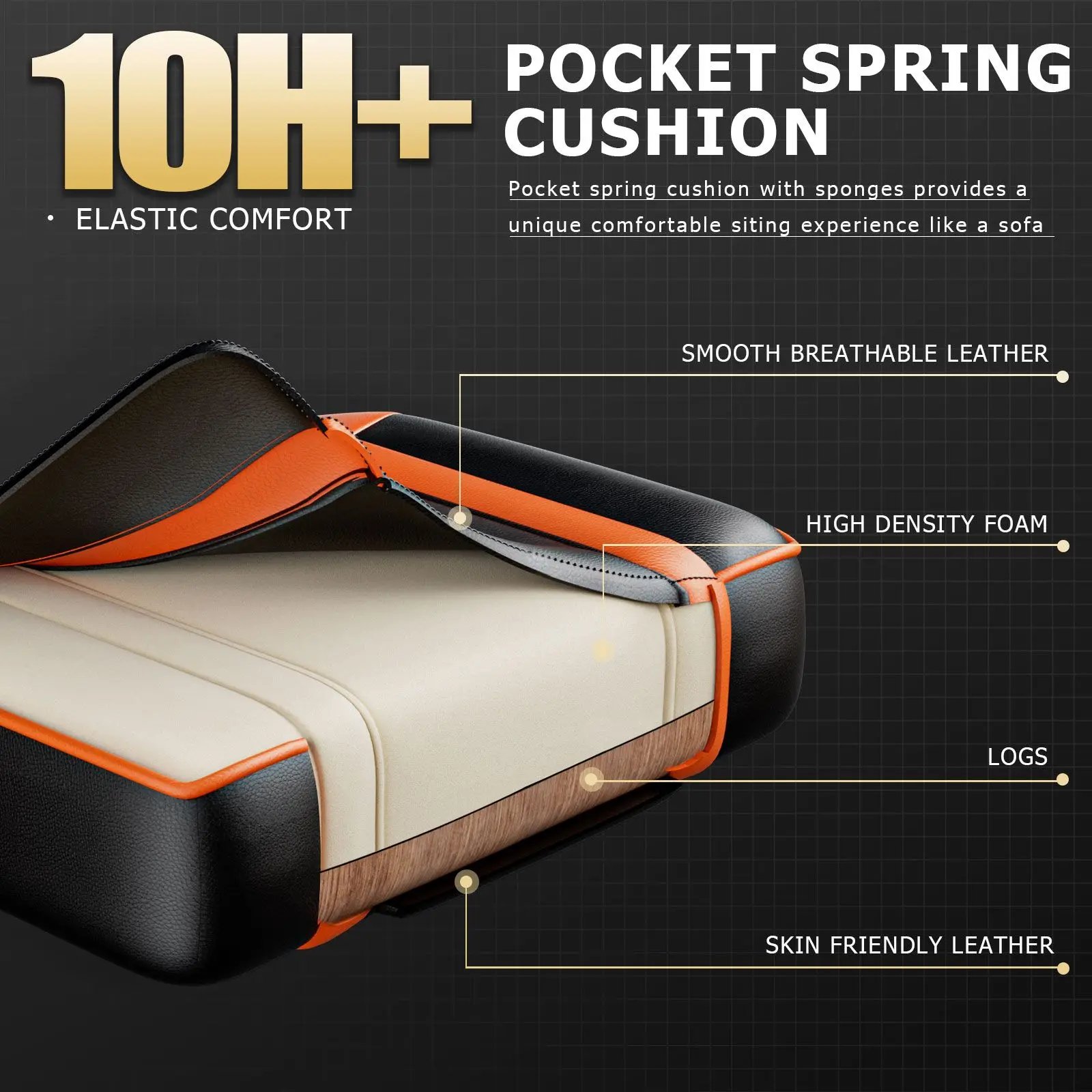 PU Leather Gaming Chair with Footrest,360°Swivel Adjustable Lumbar Pillow Gamer Chair,Comfortable Computer Chair