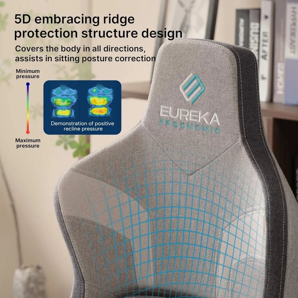 Gaming Chair, Computer Gamer Chair with Lumbar Support, High Back Office Chair 4.3in Seat Thicker Cushion, Competition Chair