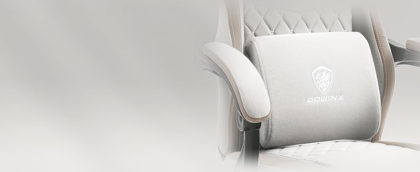 Dowinx Gaming Chair Breathable Fabric Computer Chair with Pocket Spring Cushion, Office Chair with Gel Pad and Storage Bag