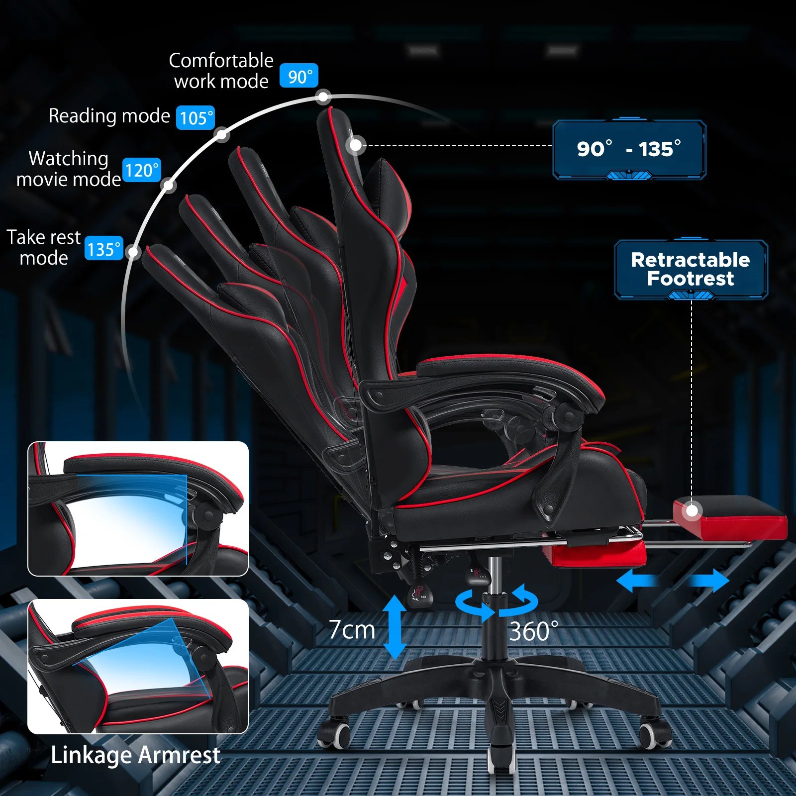 Gaming Chair Office Chair Massage Racing Computer Desk Chairs Headrest Ergonomic Massage Lumbar Support High Back Adjustable Gaming Chair Office Chair Massage Racing Computer Desk Chairs Headrest Ergonomic Massage Lumbar Support High Back Adjustable