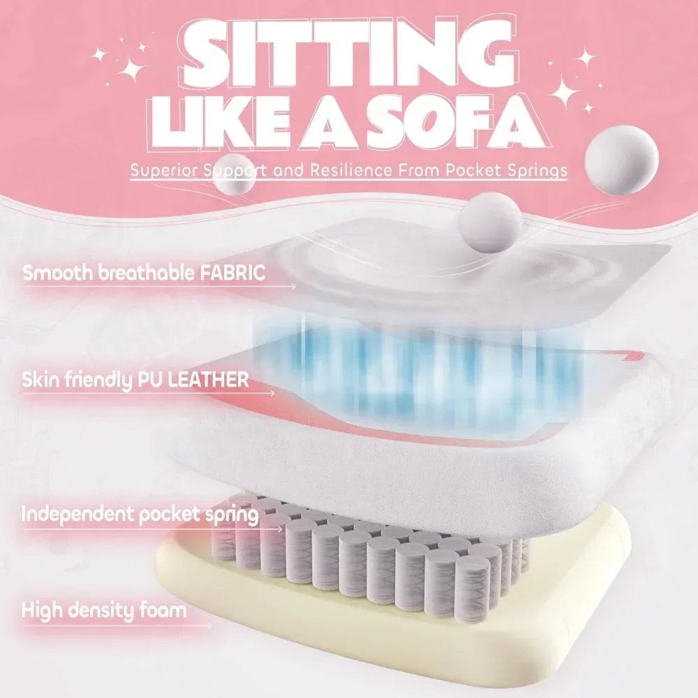 Gaming Chair, Cute with Cat Ears Paw Lumbar and Cushion,Ergonomic Computer Chair with Footrest, Reclining, Computer Chair