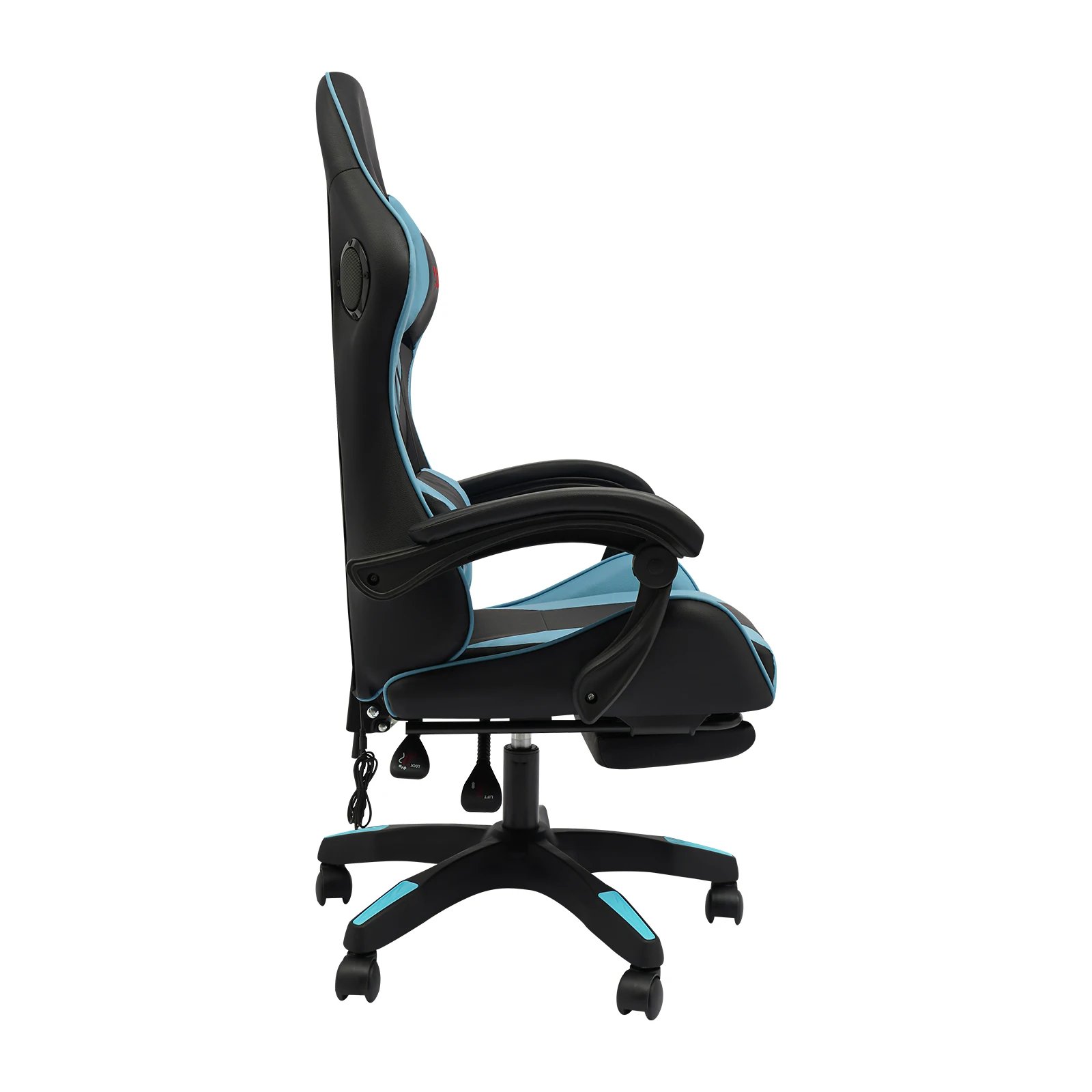 Gaming Chair with Speaker Ergonomic Swivel Computer Chair with Retractable Foot Rest