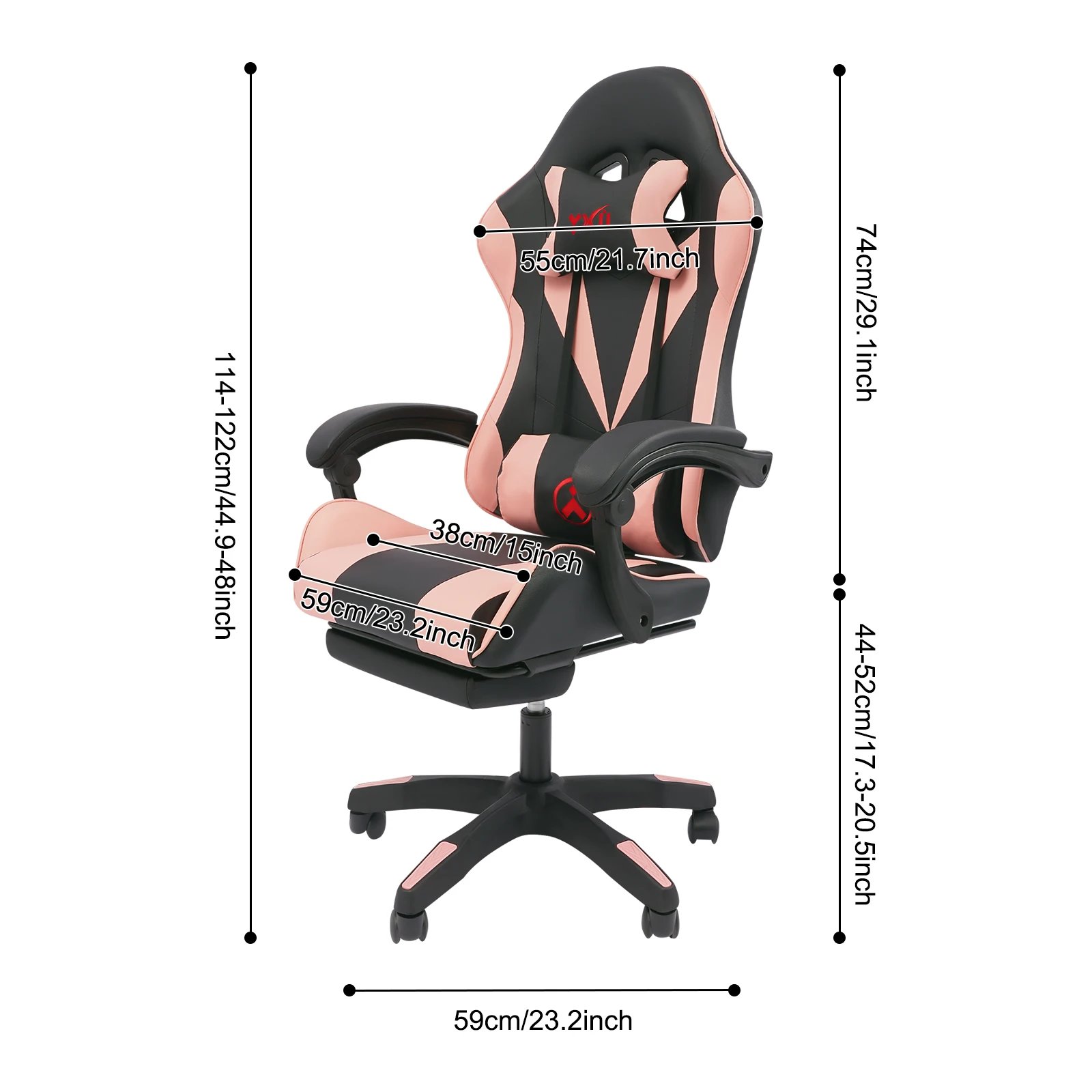 Gaming Chair with Speaker Ergonomic Swivel Computer Chair with Retractable Foot Rest