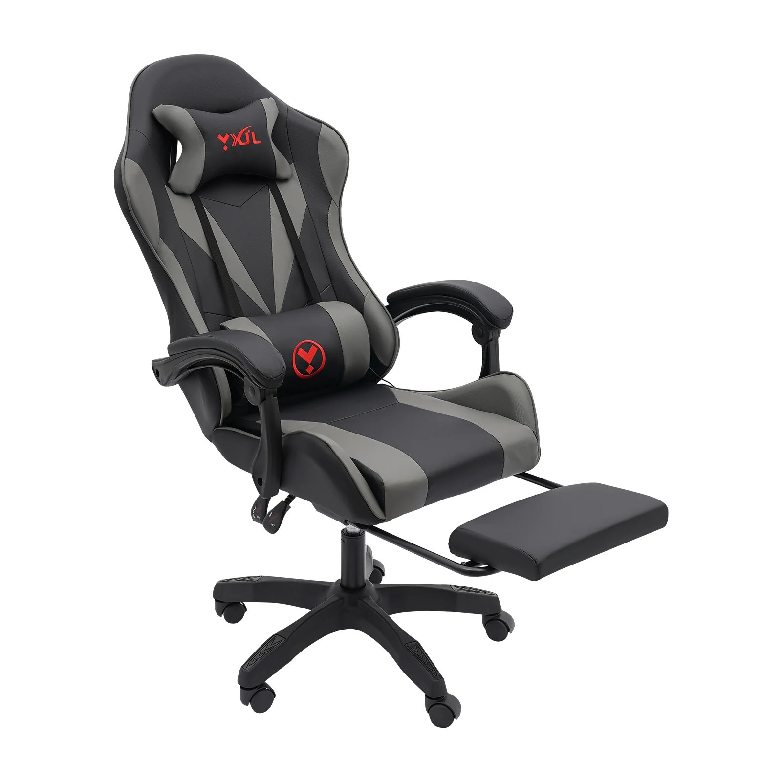 Gaming Chair with Speaker Ergonomic Swivel Computer Chair with Retractable Foot Rest